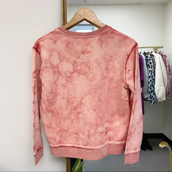 Vigoss Women’s Pink Tie Dye Crewneck Light Weight Sweatshirt Size Medium New - Picture 3 of 5